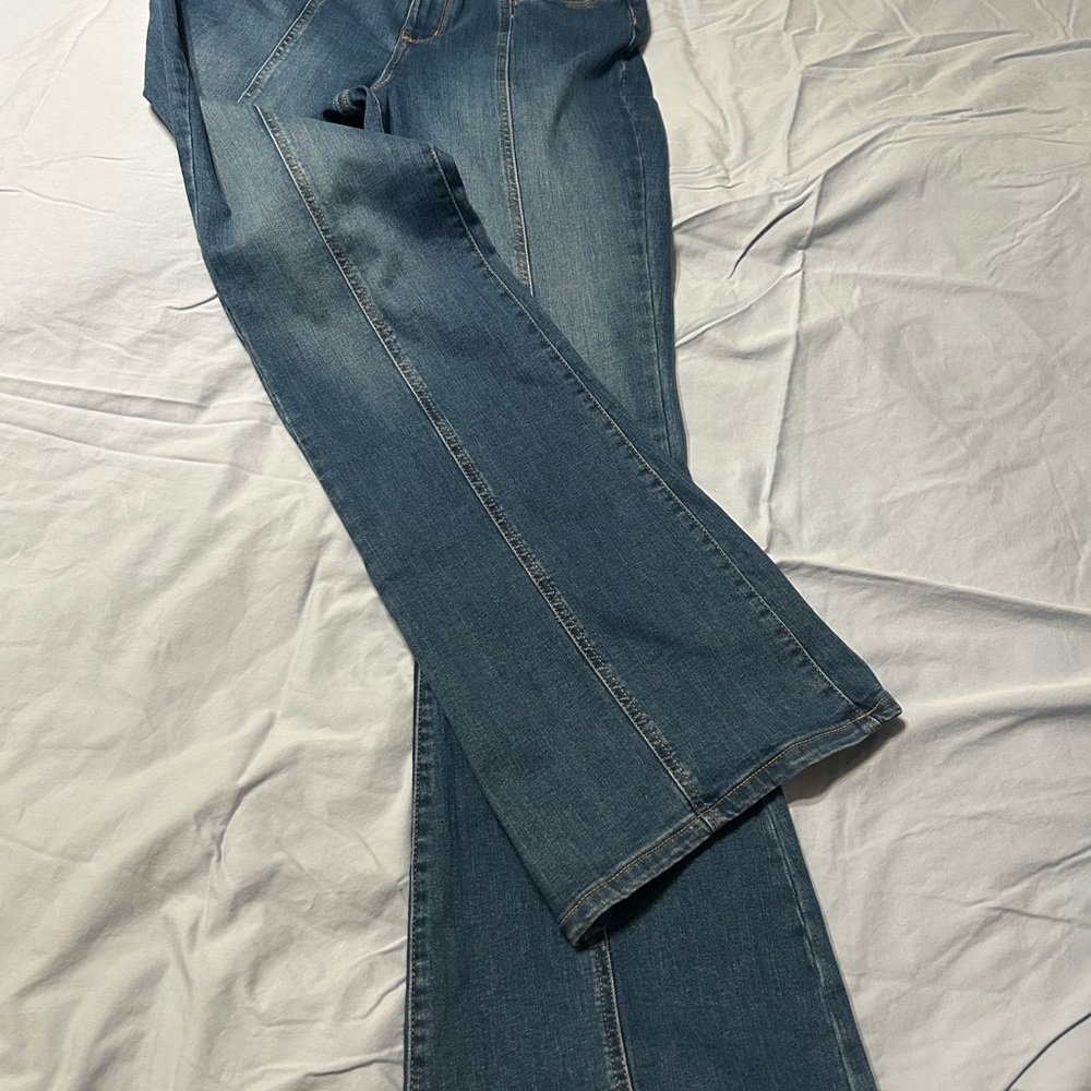 True Craft Women's Flare Leg Blue Jeans